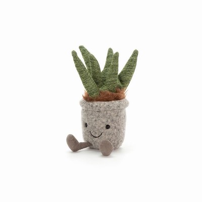 Jellycat Silly Succulent Aloe USA | 85609UOFD